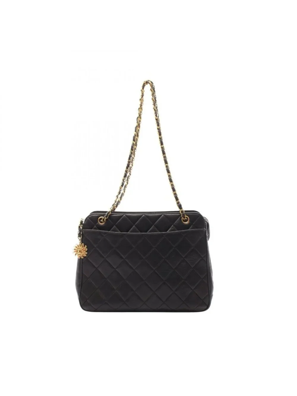 Chanel Shoulder Bag Quilted Black Lambskin